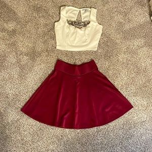 Charlotte Russe jeweled midi and Hugh waisted skater skirt outfit small